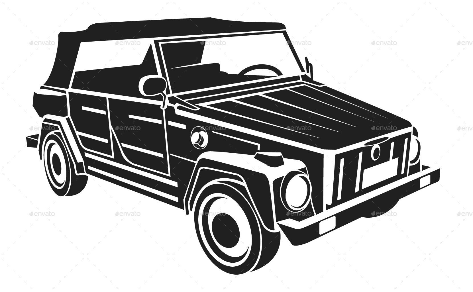 VW Silhouette Car Set by Vectorio | GraphicRiver